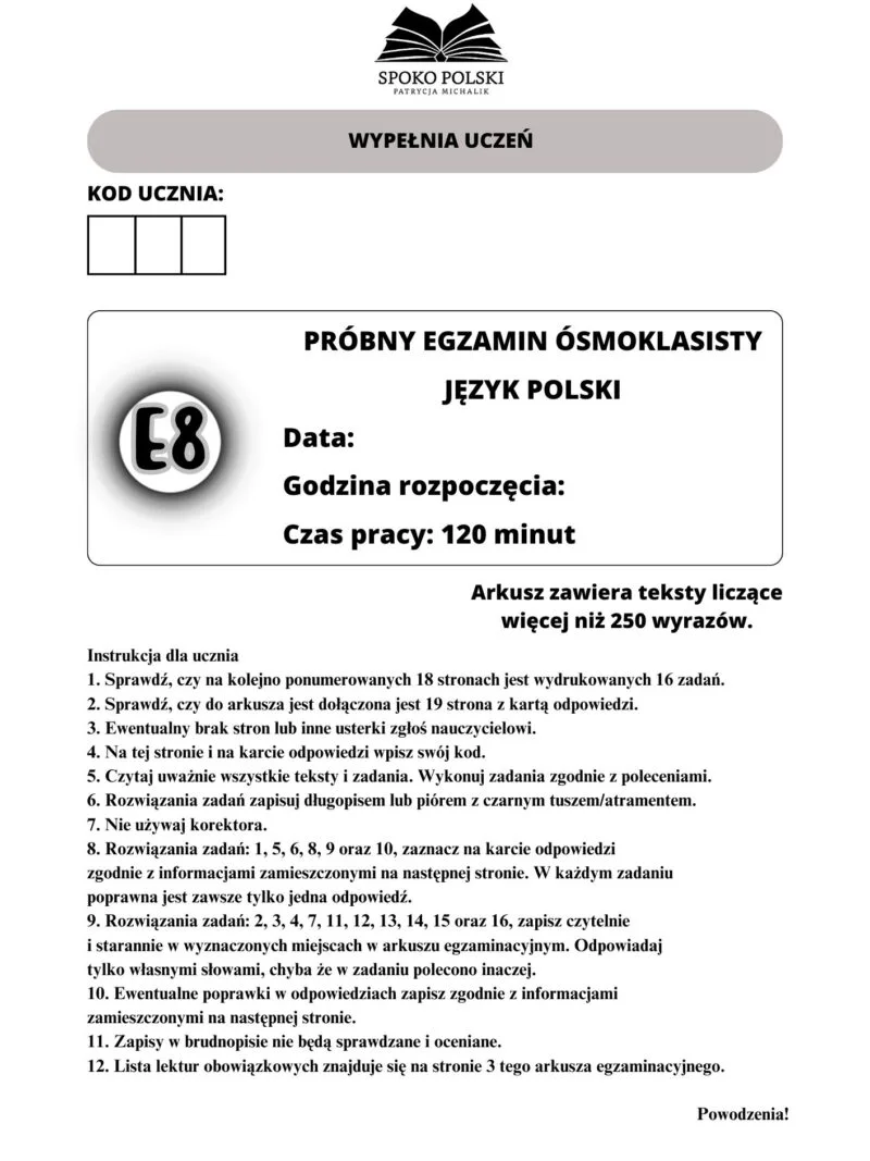 Próbny arkusz 7 klasy