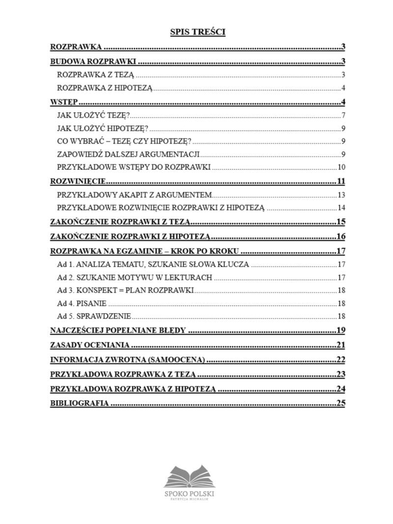 Spis treści - Mistrzowski przewodnik po rozprawce