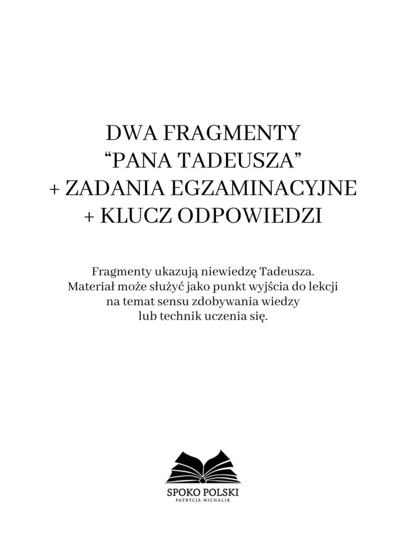 Zadania egzaminacyjne do Pana Tadeusza