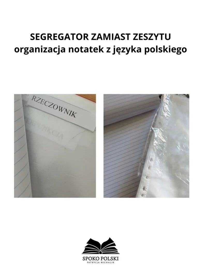 SEGREGATOR ZAMIAST ZESZYTU organizacja notatek z języka polskiego